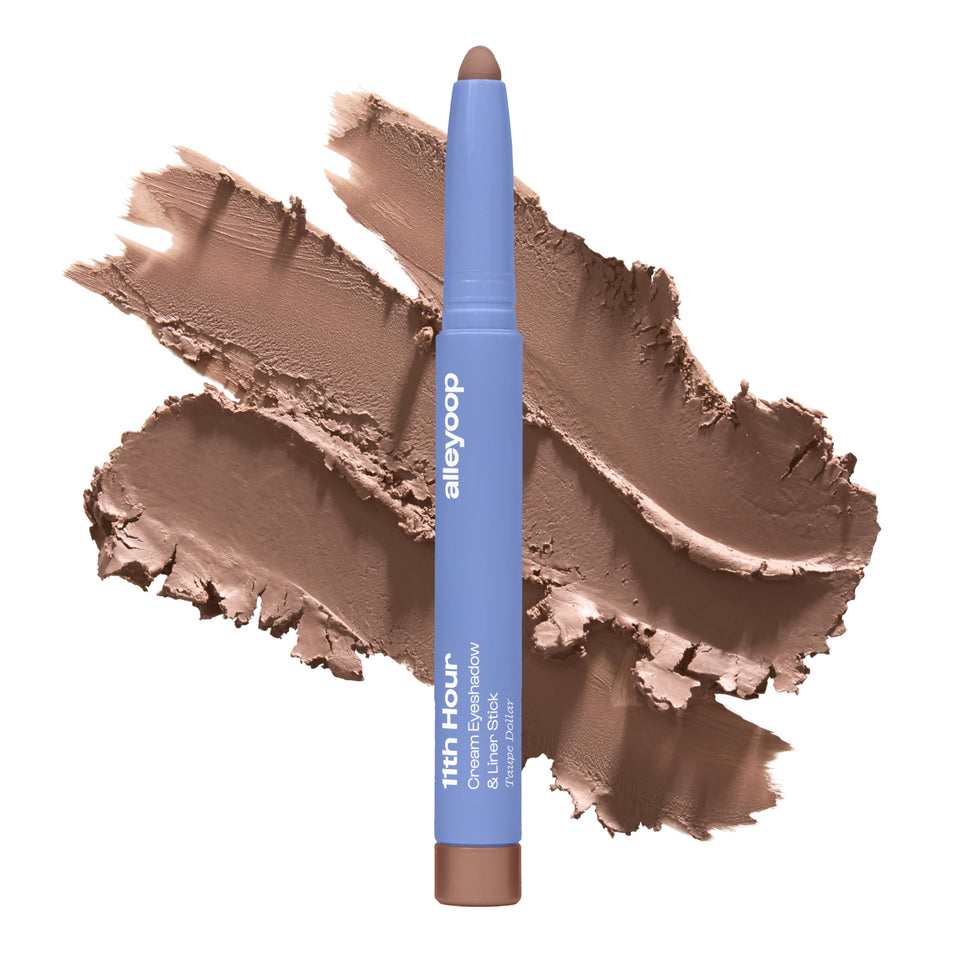 ALLEYOOP front packaging showing taupe matte shade and benefits