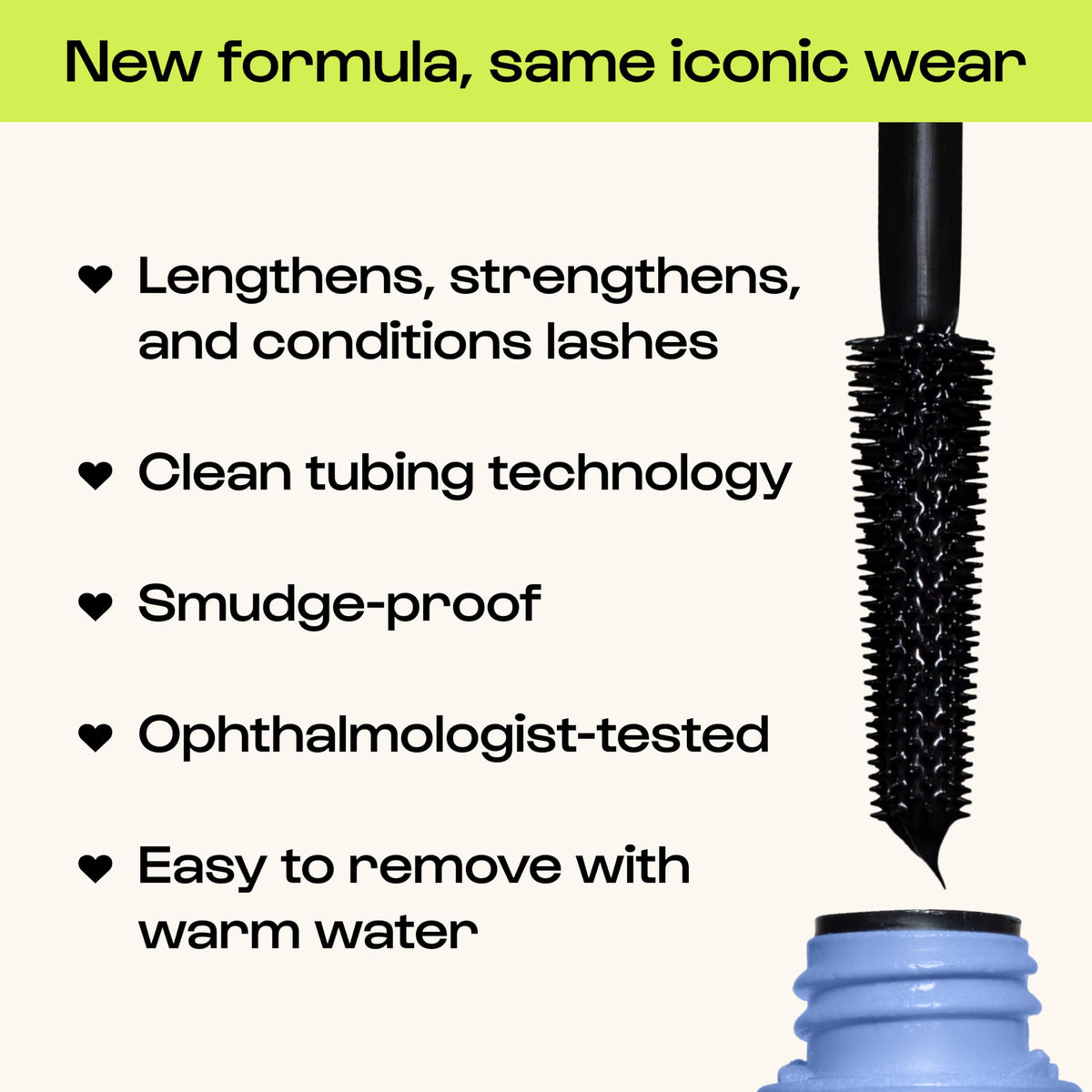 ALLEYOOP mascara wand and bristles delivering precise lengthening application benefit