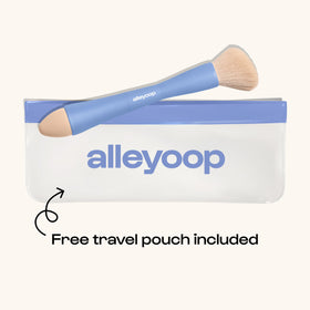ALLEYOOP label and materials close-up highlighting vegan, latex-free design