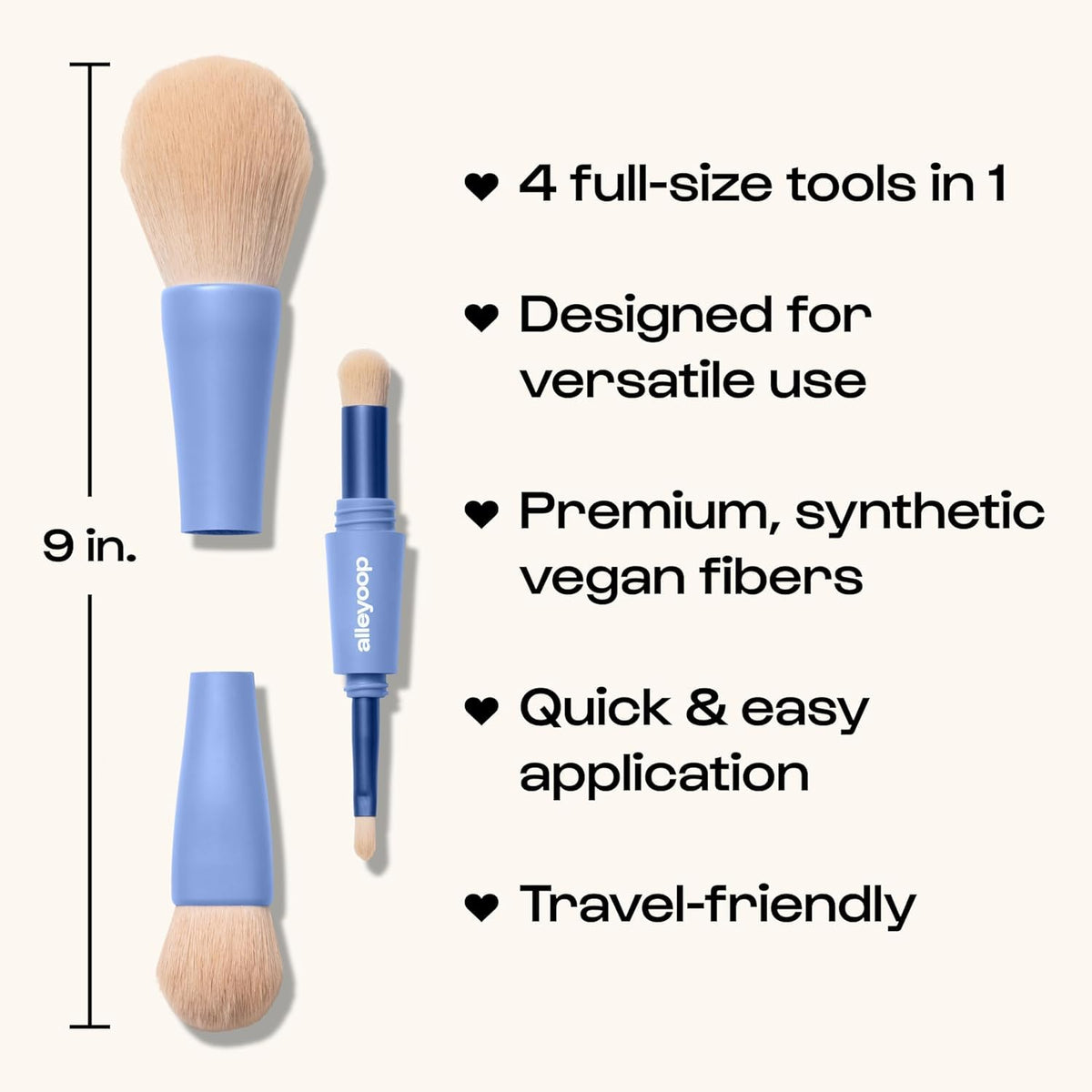 ALLEYOOP bristle close-up highlighting vegan fibers and soft blending benefit