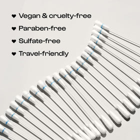ALLEYOOP swabs next to wallet showing compact travel size and space-saving benefit