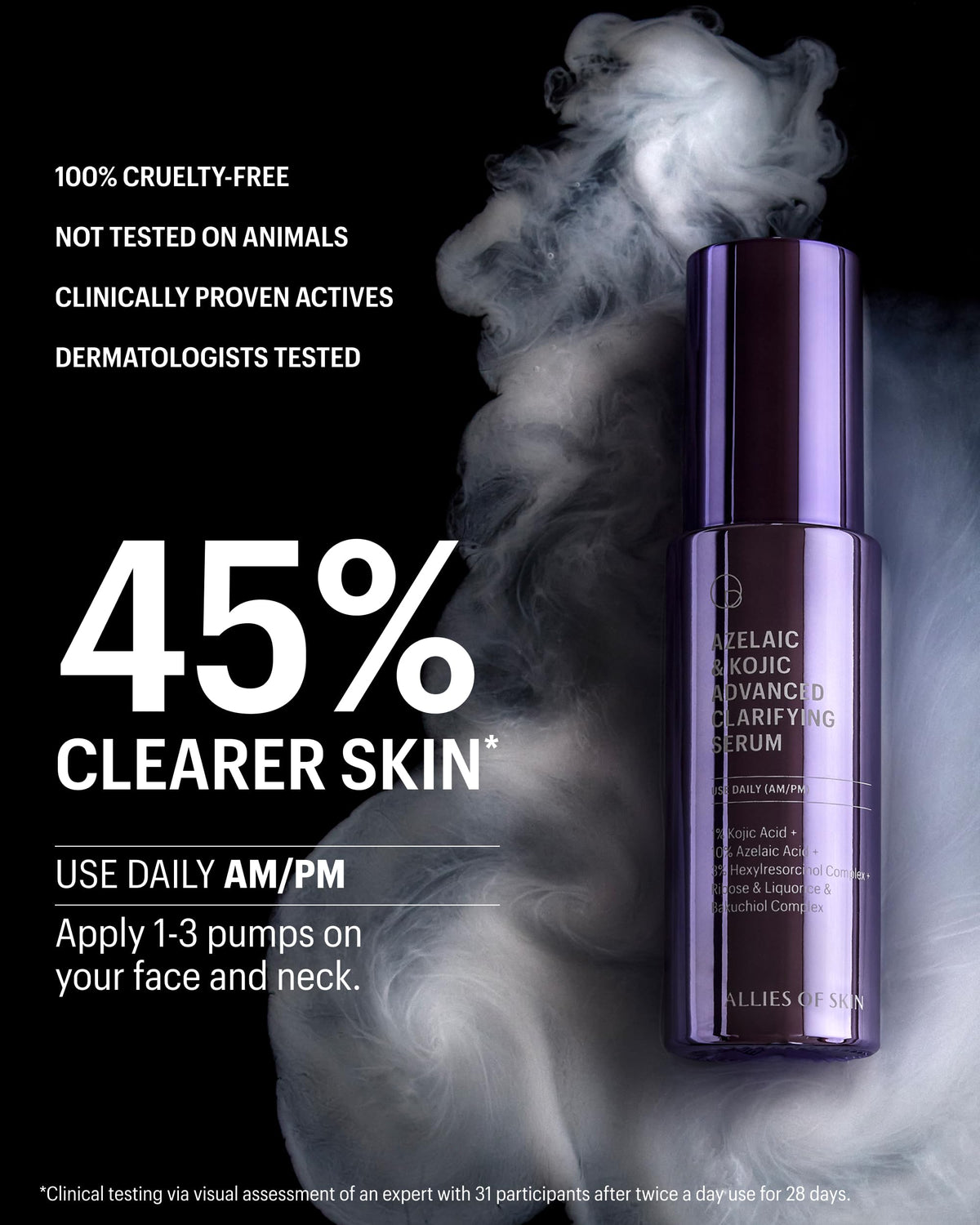 Allies of Skin bottle on bathroom counter lifestyle scene showing routine use