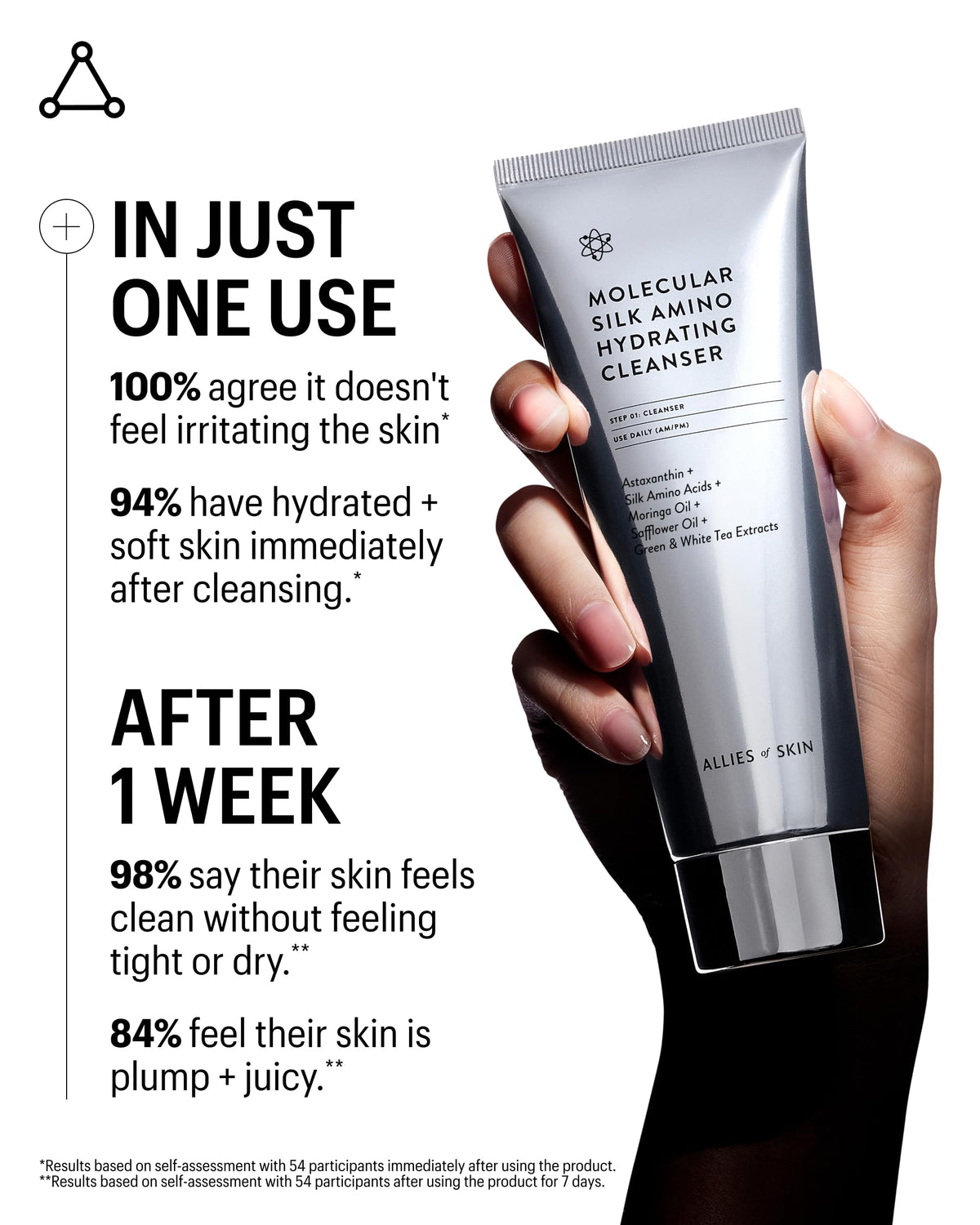 Allies of Skin label close-up highlighting key ingredients and benefits