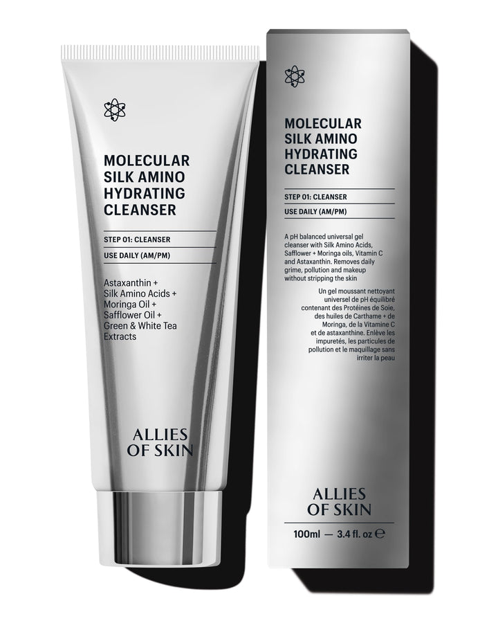 Allies of Skin front bottle displaying cleanser branding and volume