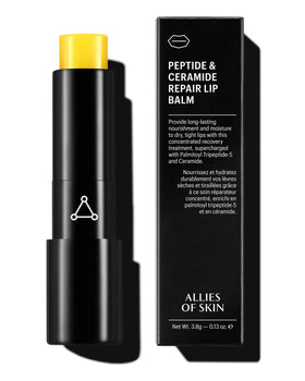 Allies of Skin front packaging showing compact 3.8g balm, protective and portable