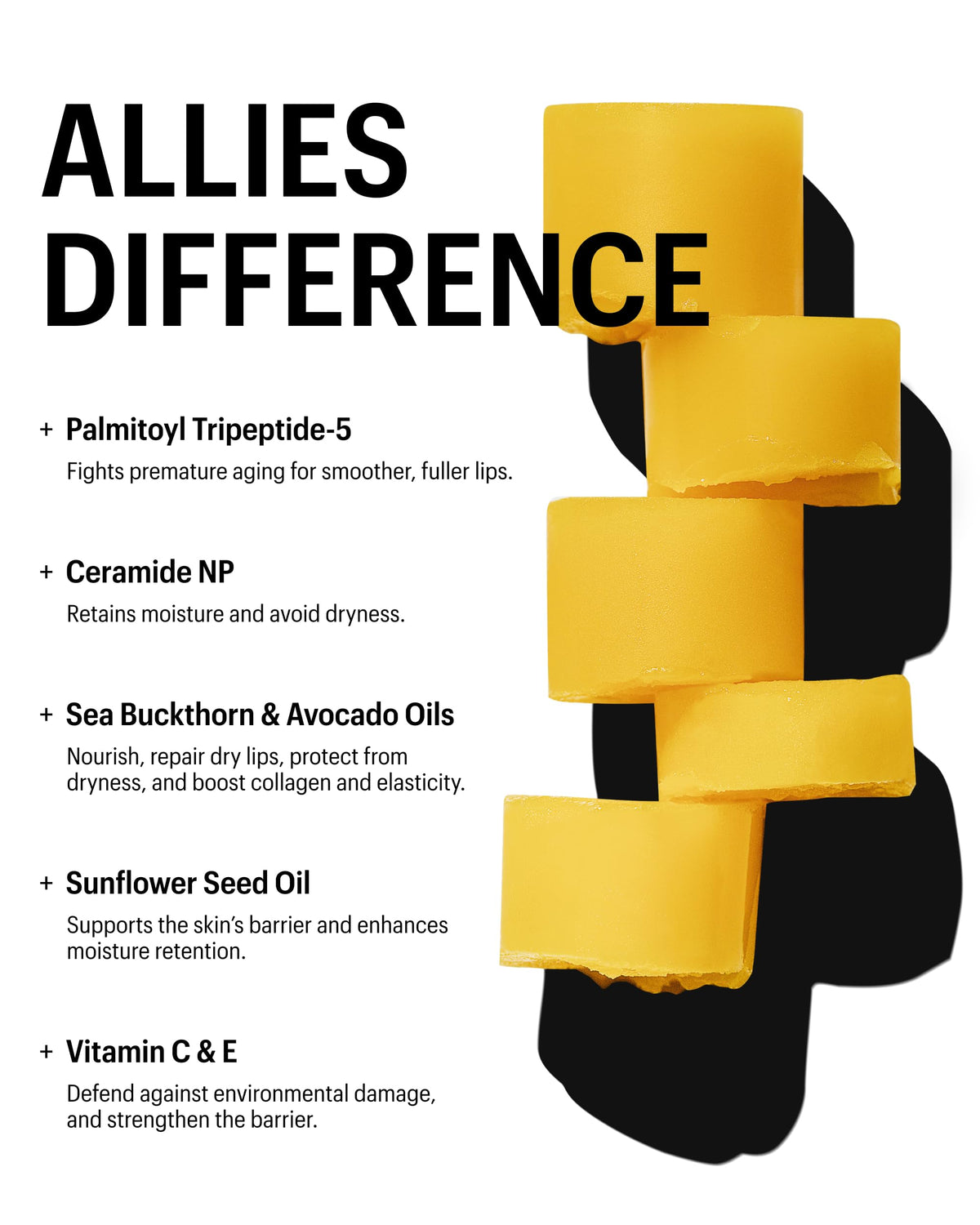 Allies of Skin ingredient label close-up highlighting ceramide and peptide benefits