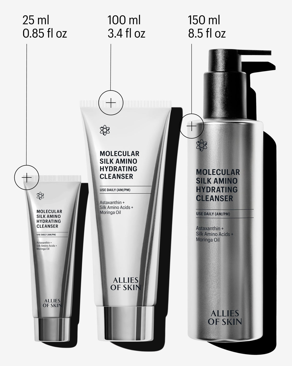 Allies of Skin bottle on bathroom counter conveying daily skincare routine