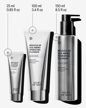 Allies of Skin bottle on bathroom counter conveying daily skincare routine