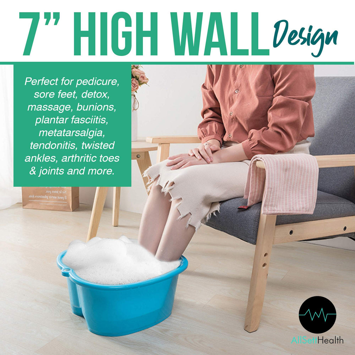 AllSett Health detailed view of rounded arch supports providing targeted foot support
