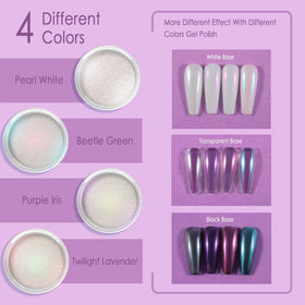 Allstarry close-up of powder texture, ultra-fine pigment that smooths to mirror shine