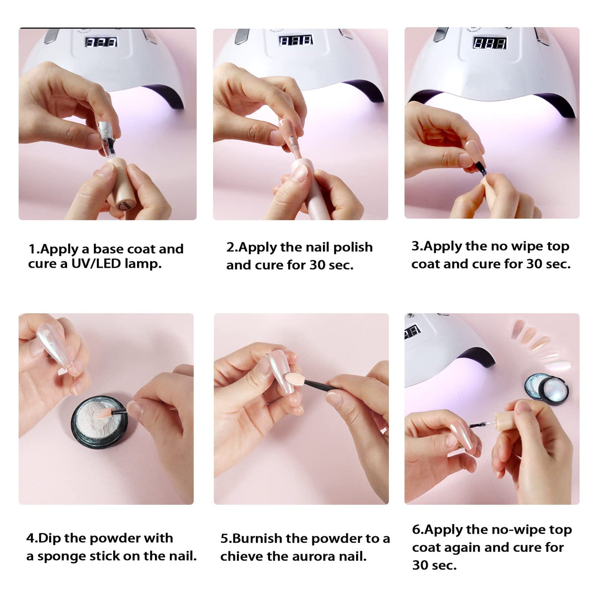 Allstarry powders on a salon workstation with tools, ready for professional manicures
