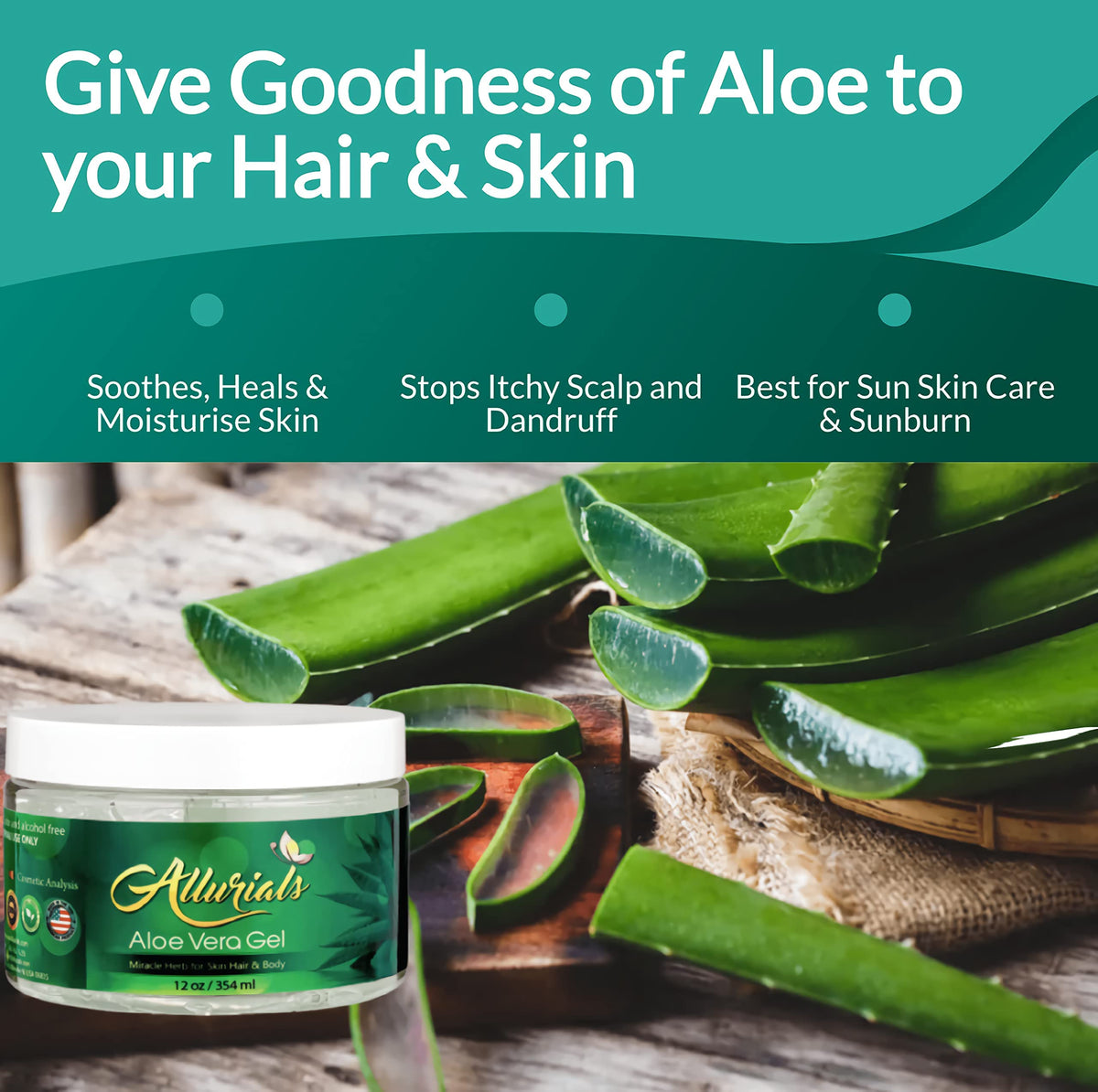 Allurials gel applied to hand demonstrating soothing hydration