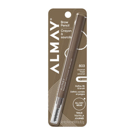 Almay brow pencil front packaging showing product and shade for easy selection