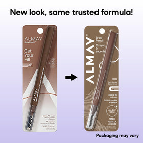 Almay model using pencil to shape eyebrow delivering an instant groomed look