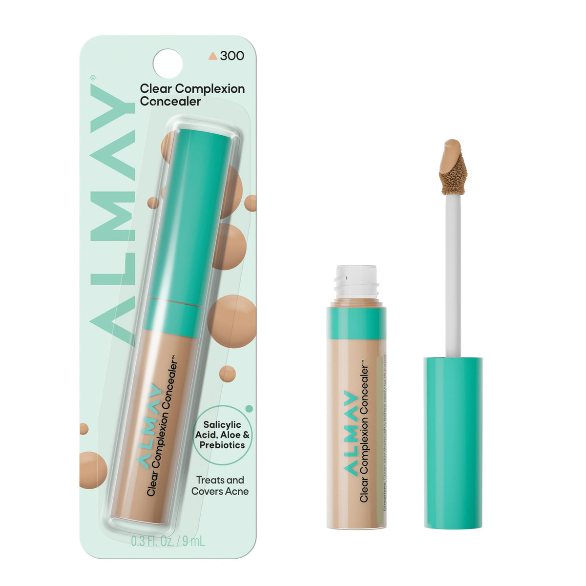Almay tube front view showing shade 300 and benefits