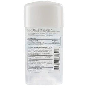 Almay clear gel held in hand for size comparison, convenient travel-ready