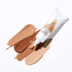 Almay concealer applied under eye before and after showing brightening