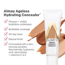 Almay concealer swatch on arm showing blendable coverage and finish