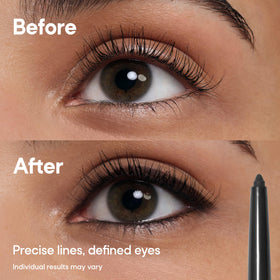 Almay eyeliner drawing a clean upper lashline for defined, smudge-resistant wear