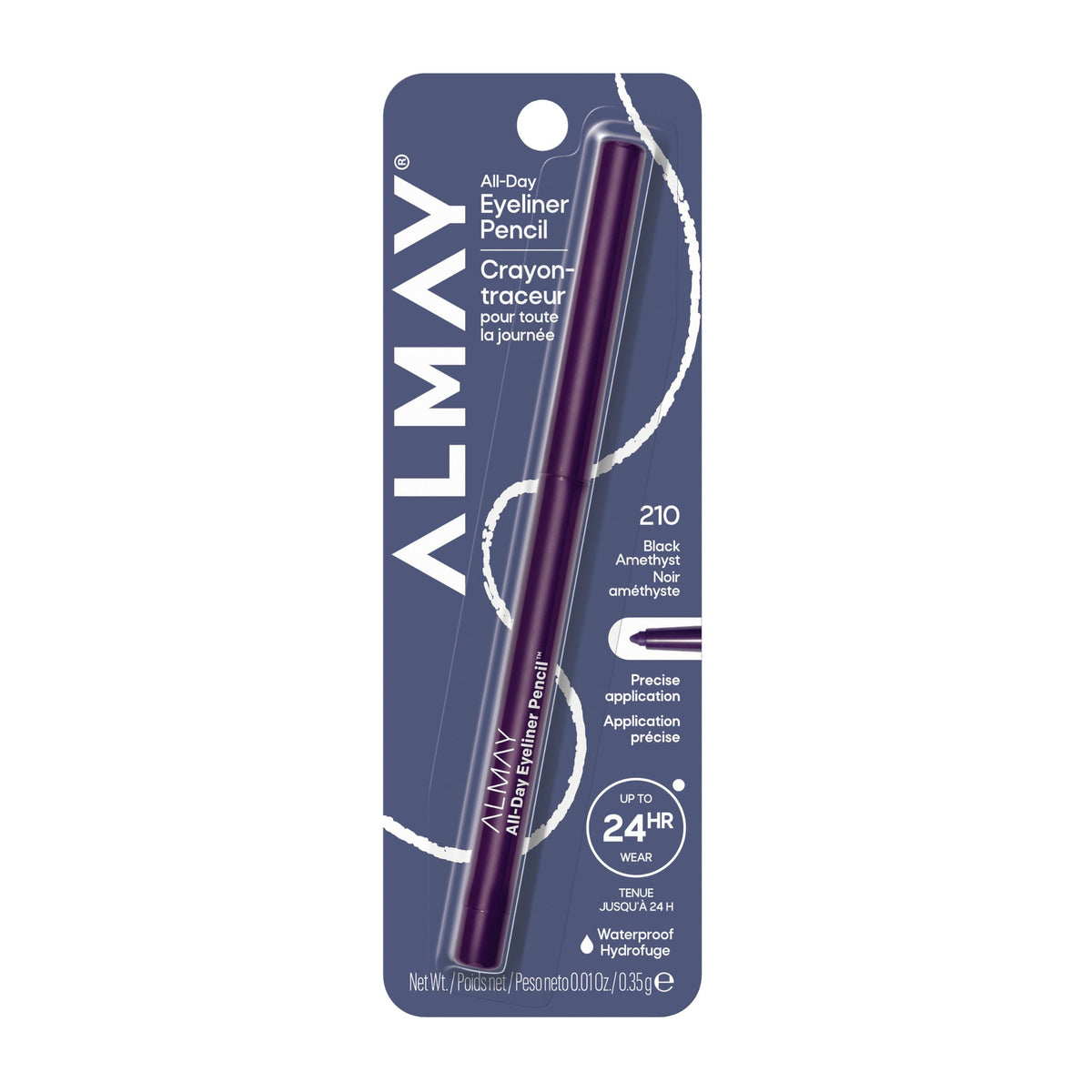 Almay front packaging showing pencil and shade for easy identification and confidence
