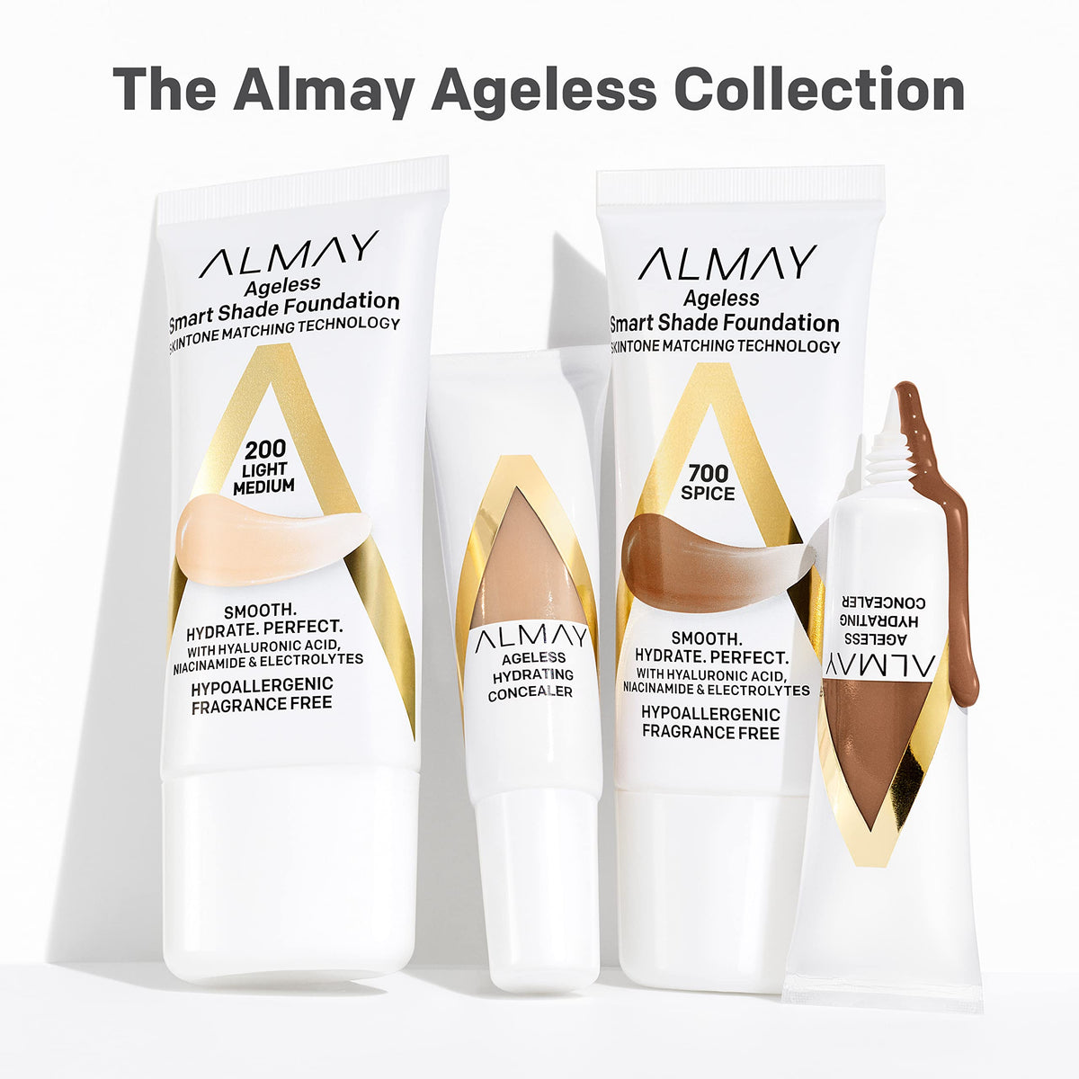 Almay flatlay with makeup tools illustrating daily routine convenience