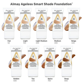 Almay foundation applied with brush demonstrating smooth, buildable coverage benefit