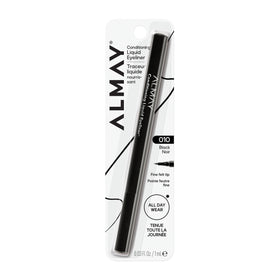 Almay front packaging showing precision felt-tip and black shade benefit