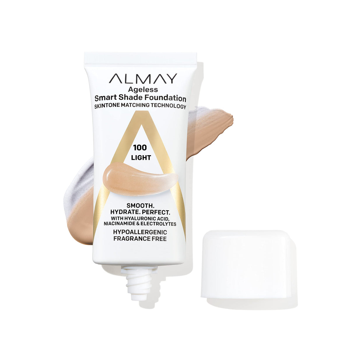 Almay front packaging showing bottle and label, clean look and benefit