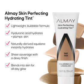Almay hydrating tint tube top detail with applicator, enabling controlled, mess-free use