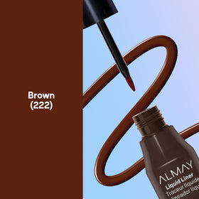 Almay calligraphy-style inkwell detail ensuring even pigment delivery benefit