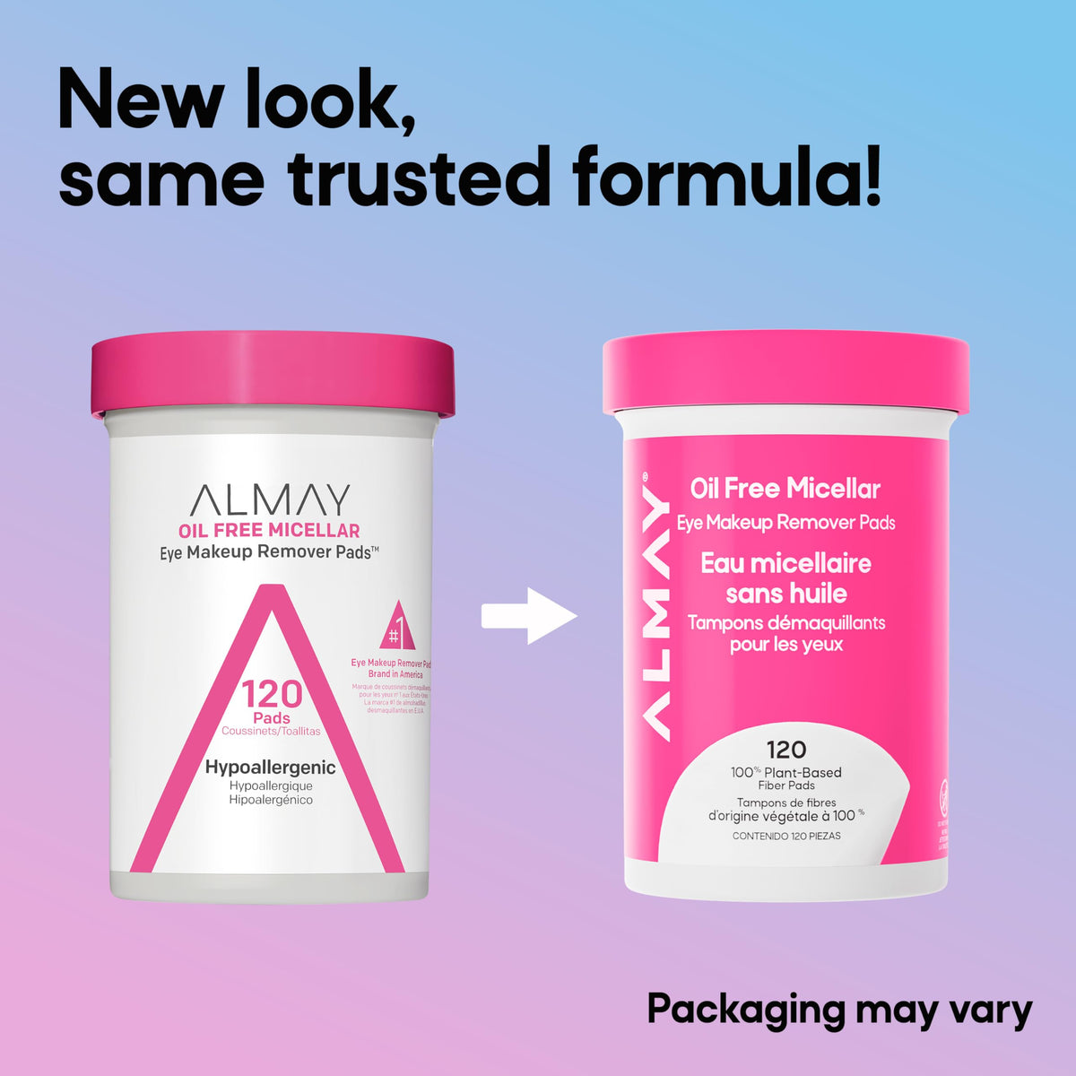 Almay jar top open showing stacked pads for easy access and travel readiness