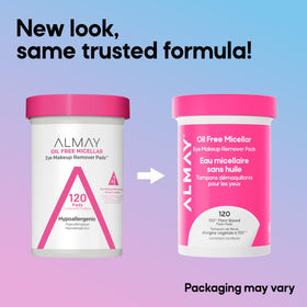 Almay jar top open showing stacked pads for easy access and travel readiness