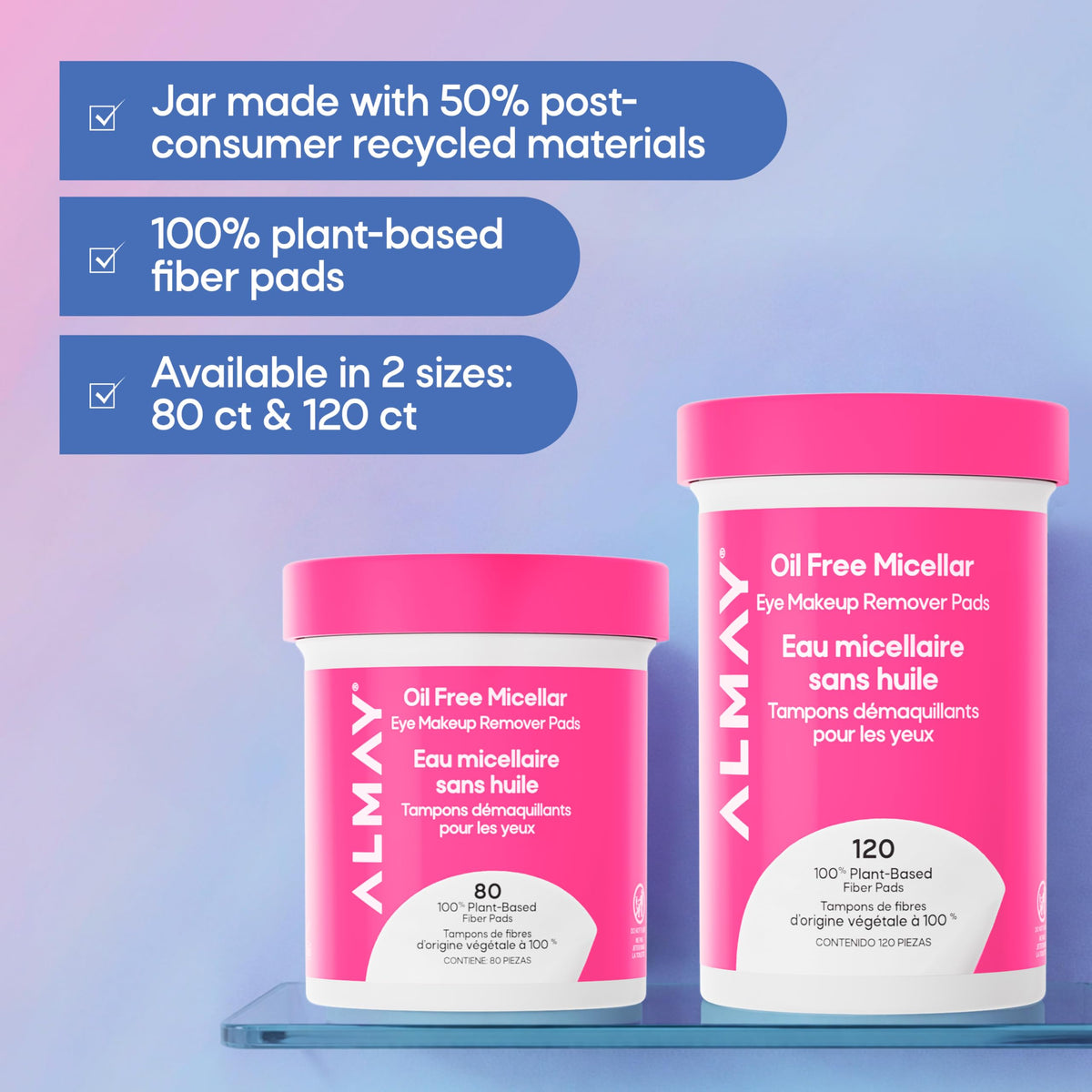 Almay label ingredient and claims view emphasizing hypoallergenic and oil-free benefits
