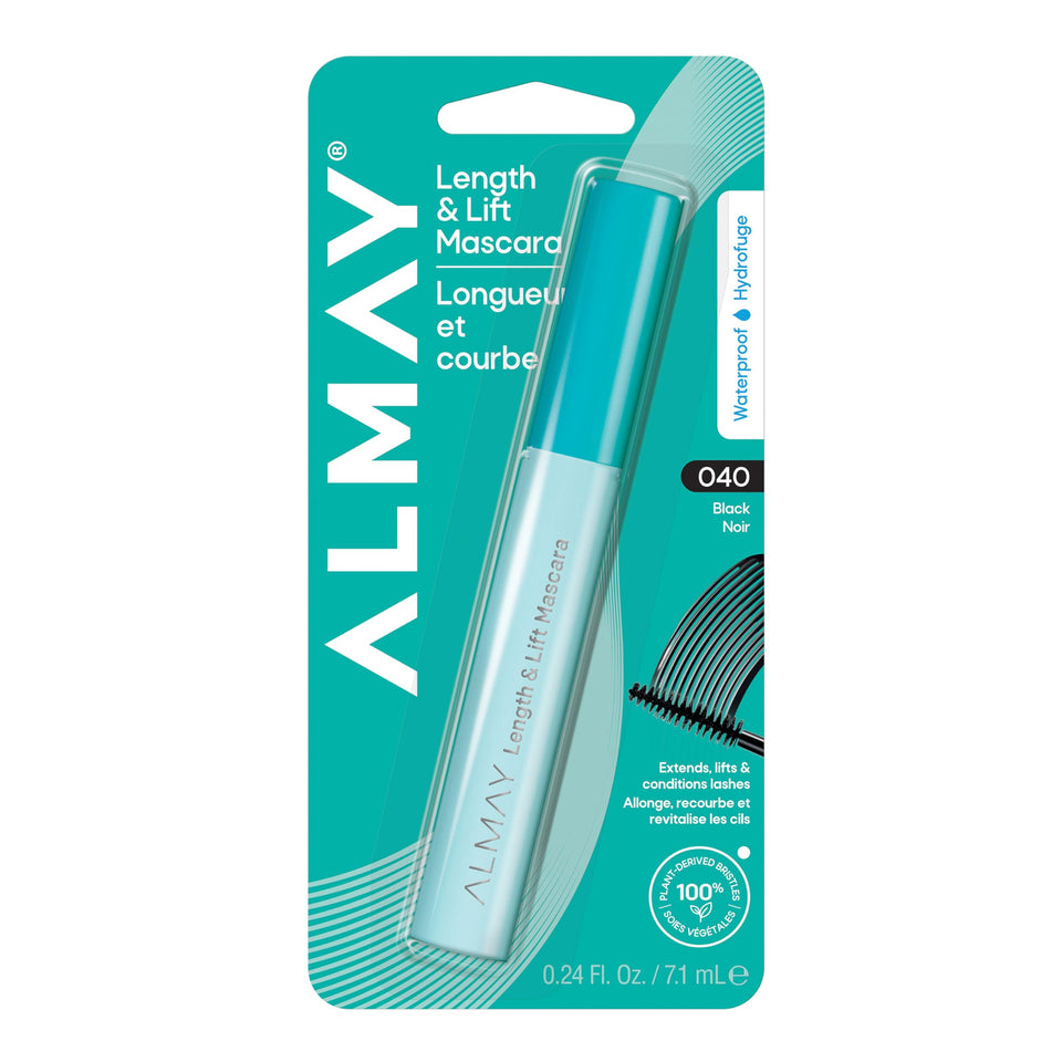 Almay front packaging of Length & Lift Mascara showing product name and benefit