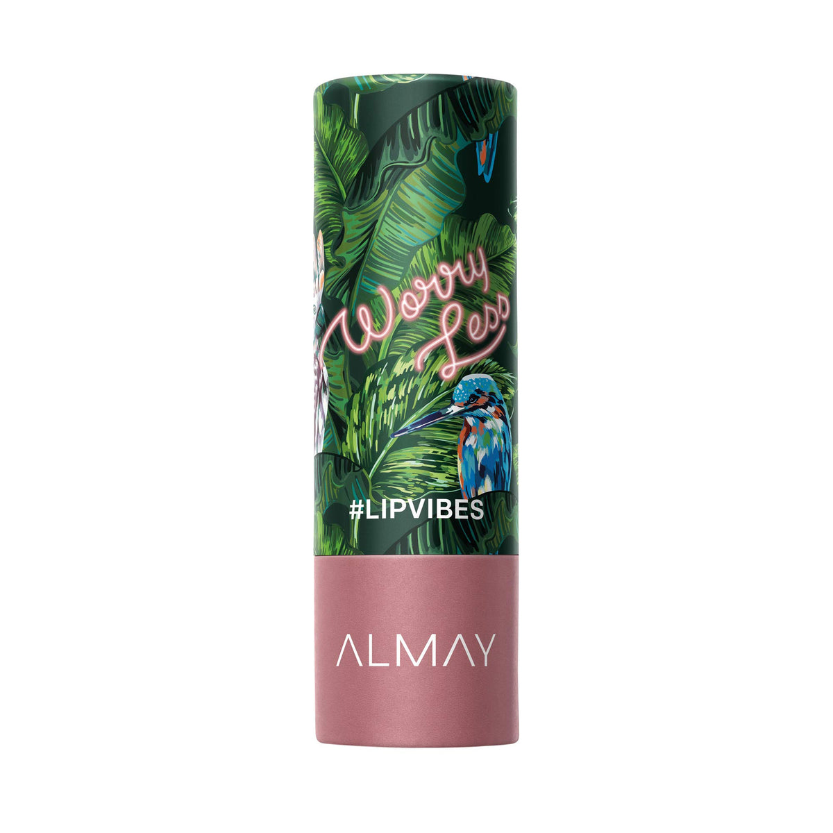 Almay Lip Vibes front packaging showing shade and finish, quick shade selection benefit