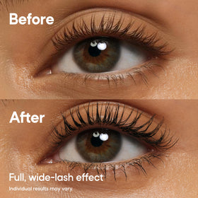 Almay mascara on model lashes for dramatic, volumized look