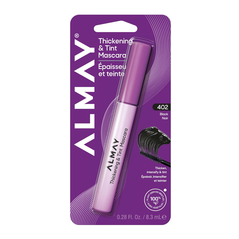 Almay mascara front packaging showing shade 402 Black and benefits