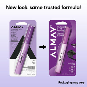 Almay mascara open tube angle revealing rich pigment and smooth formula