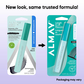Almay mascara next to ruler showing product size and portability advantage