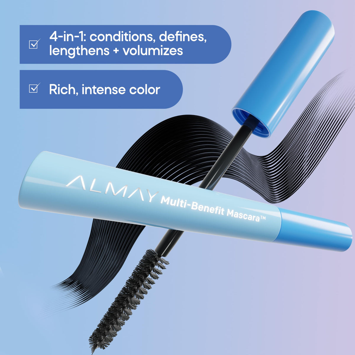 Almay plant-derived bristle brush close-up for even application and separation