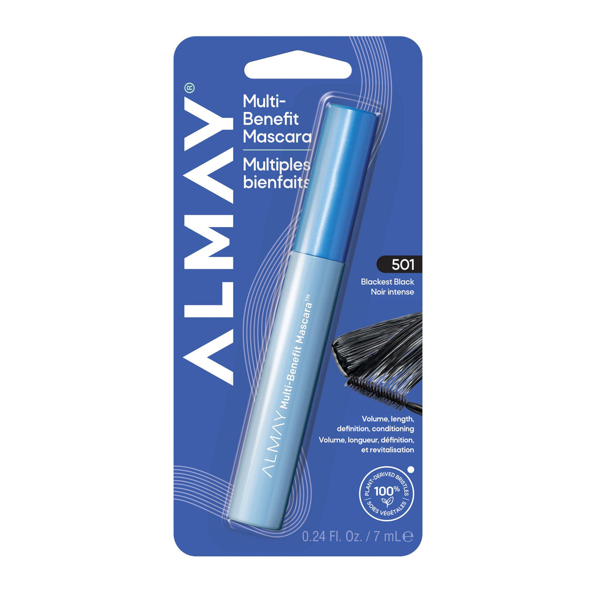 Almay mascara front packaging showing sleek tube and shade