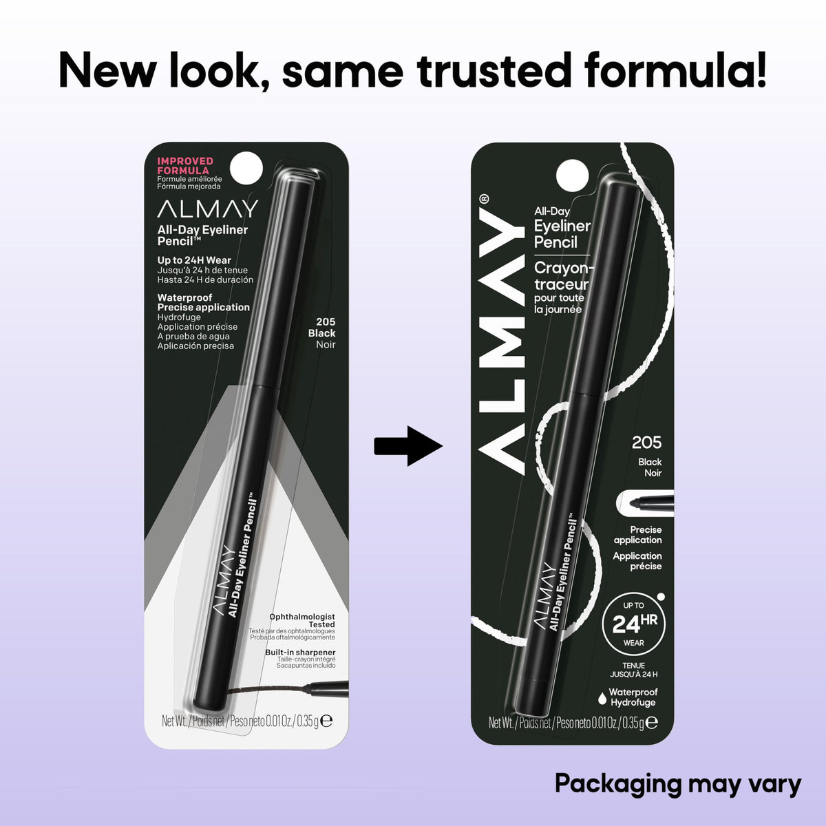 Almay pencil inside makeup bag lifestyle scene for on-the-go touchups