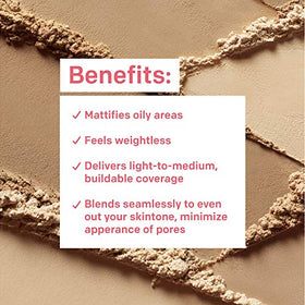 Almay powder texture close-up highlighting finely milled finish for smooth application