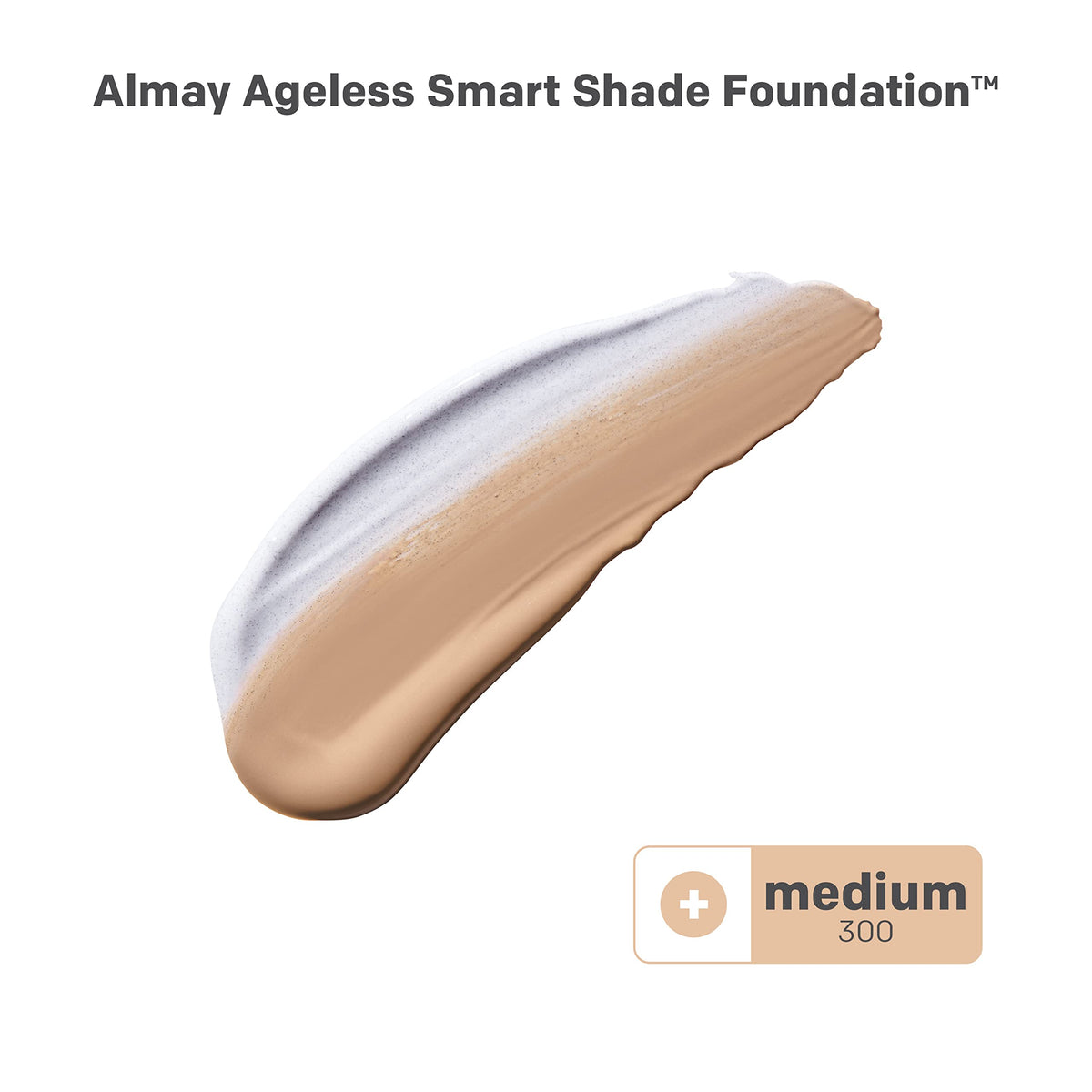 Almay pump dispenser close-up highlighting easy, controlled application benefit