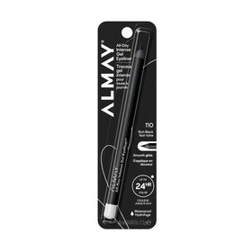 Almay product front packaging showing rich black pencil and branding benefit longwear