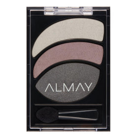 Almay Shadow Trio 040 Lavender Haze front palette showing three blendable shades and compact design benefit