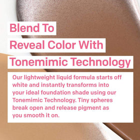 Almay applying Smart Shade on hand illustrating instant color change and blendability benefit