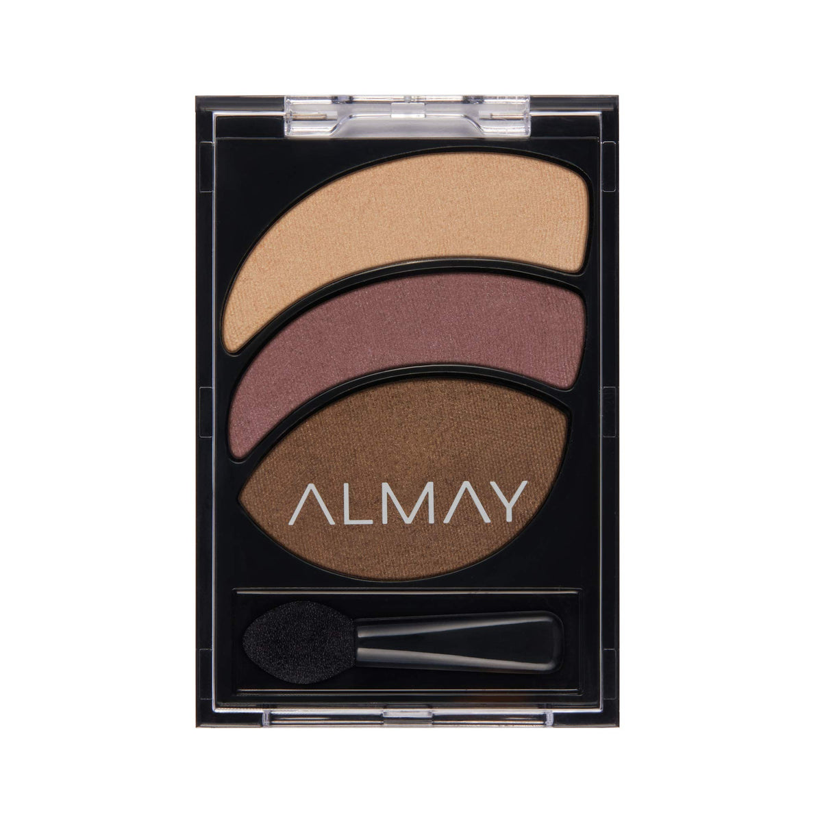 Almay Smoldering Embers front palette showing three coordinated shades and packaging benefit