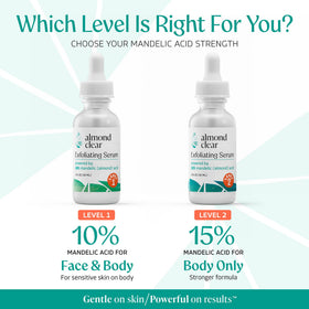 Almond Clear used on back area illustrating clearing of body breakouts benefit