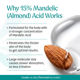 Almond Clear bottle held in hand showing 4 oz size for long-lasting supply
